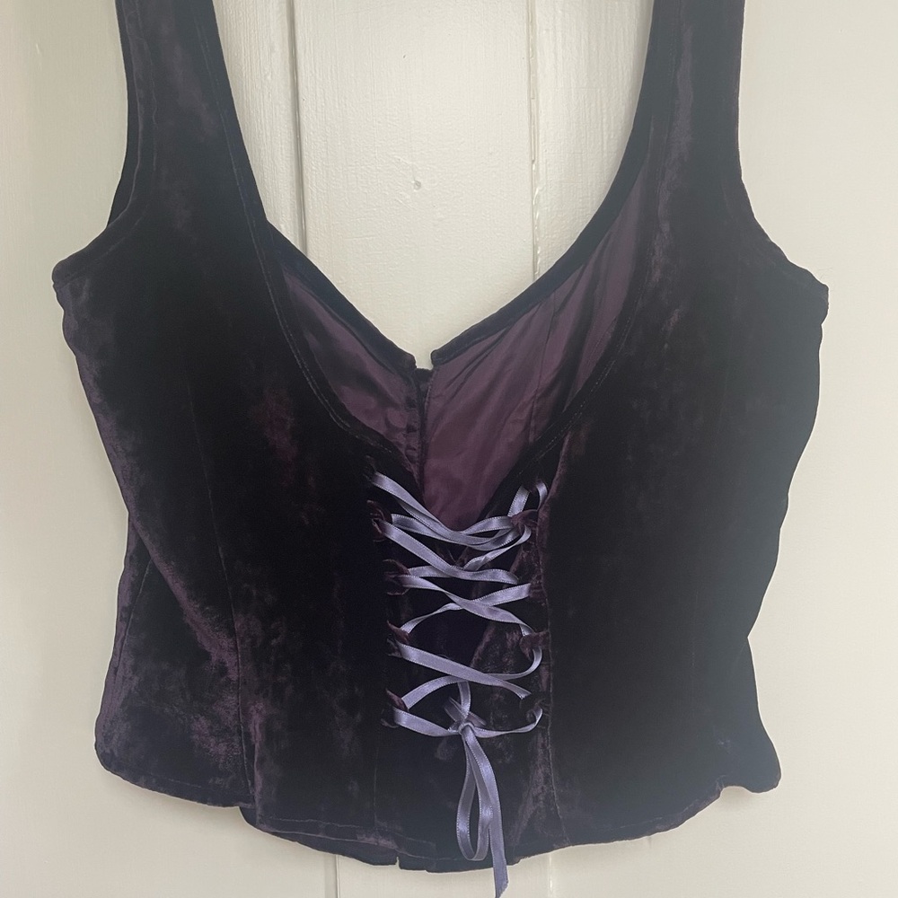 Corrine Sarrut Cropped Velvet Bustier - Picture 9 of 16